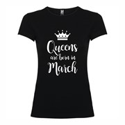Woman T shirt Queens born March