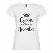Woman T shirt Queens born November