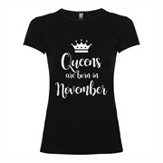 Woman T shirt Queens born November