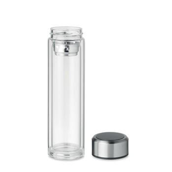 Glass Bottle with tea infuser and thermometer