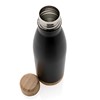 Vakuumirana boca od nehrđajućeg čelika s poklopcem i dnom od bambusa