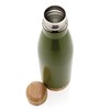 Vakuumirana boca od nehrđajućeg čelika s poklopcem i dnom od bambusa