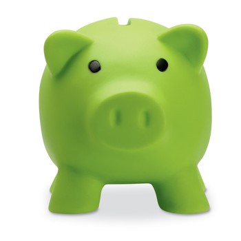 Green shop piggy bank